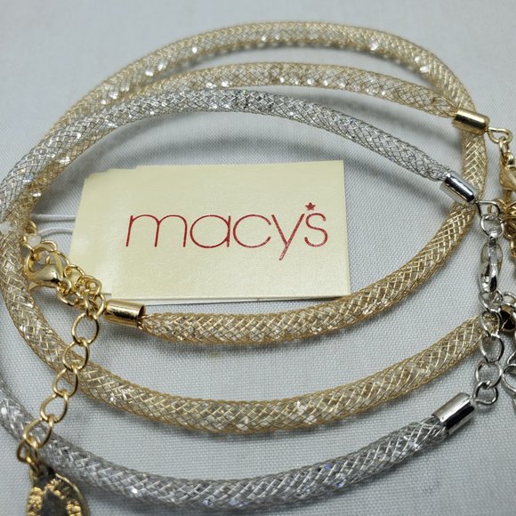 Macy's gold / silver coil 3pc bracelet set - Picture 2 of 3